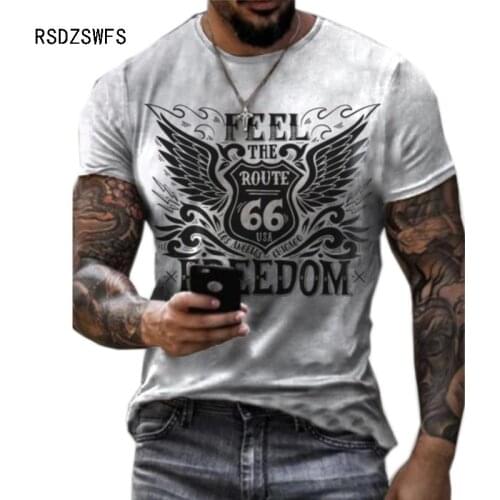 Classic 66 Letters Printed 3D T Shirt Men Retro Style Summer Short Sleeve Street Male Tees Breathable Mesh Sports Casual Tops