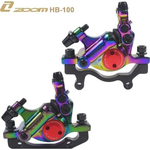 ZOOM HB100 MTB Line Pulling Hydraulic Disc Brake Caliper Mountain Road Bike Disc Brake Caliper Set Front & Rear Colorful Caliper