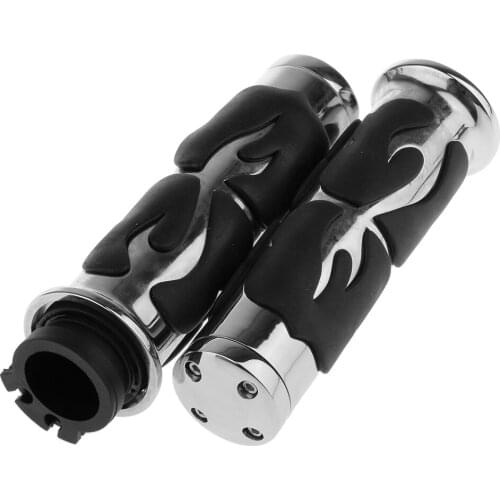 Chrome Handlebar Motorcycle Rubber Grips Accessories for Helicopters Cars