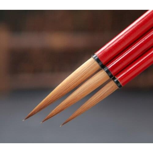 Shuangxi red Rod Wolf Hao Jijian writing brush Chinese painting calligraphy regular script facial style European style short