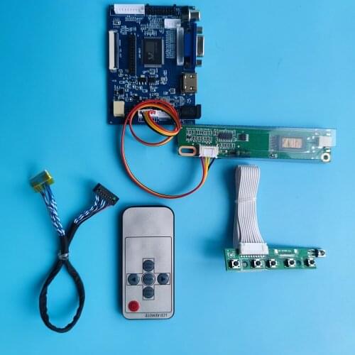 Kit Work for LTN141X7 1024x768 remote VGA 2AV DIY LVDS LCD monitor driver panel 20pin AV Controller Board SCREEN HDMI