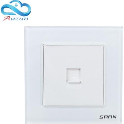 Computer graphics socket type 86 eight - core broadband network information wiring toughened glass panel socket