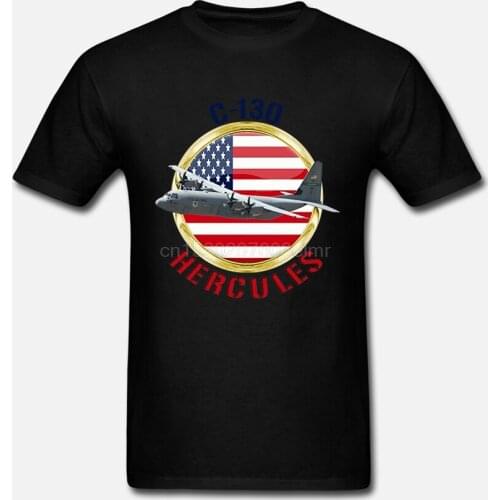 Lockheed C-130 Hercules Fashion Short Printed Funny Cotton T-shirt Men Tops Funny Transport plane Tee(1)