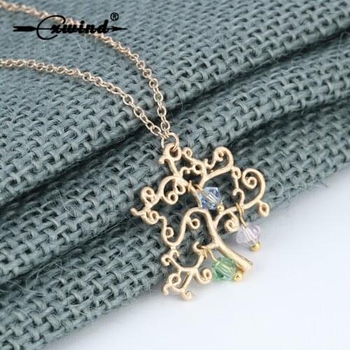 Cxwind Trendy Family Tree Necklace Birthstones & Names Tree Pendant Mom /Grandma Choker Necklace Women Mothers Day Gift