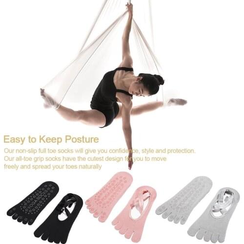 Non-Slip Yoga Socks Five Toe Socks Professional Warm Yoga Socks Female Winter Low-cut Socks for Pilates Barre Ballet Fitness