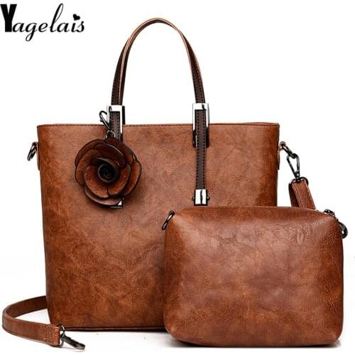 2019 New Women Handbags Appliques Solid Color Ladies Composite Bag Fashion Clutch Bags For Women Shoulder Bags Purse Big Totes