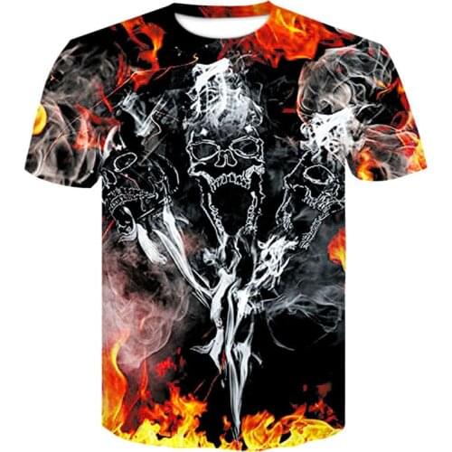 2020 mens new 3D printed t-shirt skull t-shirt mens casual shirt T-shirt short-sleeved shirt hip-hop style clothes mens tee