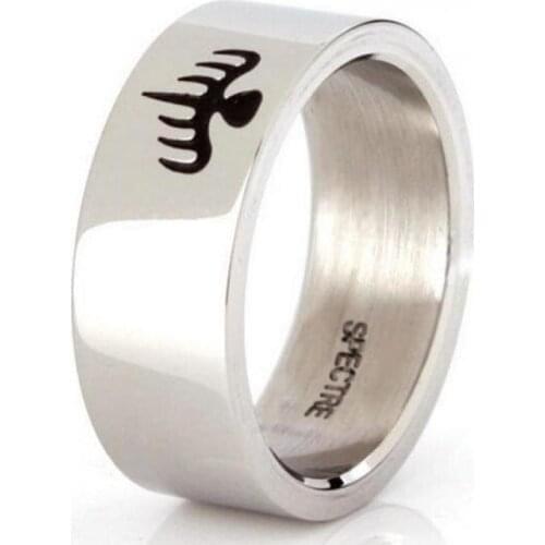 New Stainless Steel James Bond 007 Spectre Ring Mens Ring Fashion Metal Polished Ghost Pattern Ring Accessories Party Jewelry
