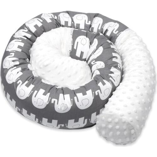 Elephant Plush Pillow Crib Bumper Cartoon Animal Pillow Plush Crib Bumper Kid Newborn Baby Anti-collishion Sleep Protect Pillows