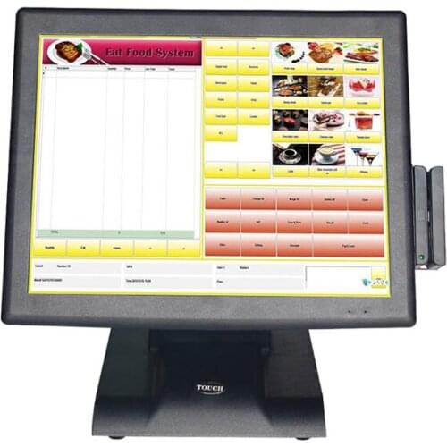 Pos system touch15inch resistive touch screen and MSR for restaurant
