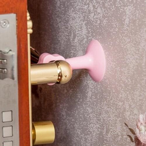 Practical Door Handle Silicone Anticollision Sucker Home Door Protecting Pad Mute Silencer Suction Door Stops Mats