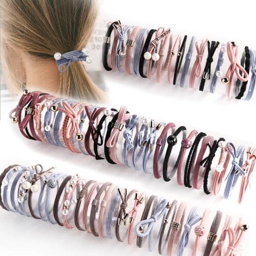 5/12/25/Pack Women Hair Bands For Women Girls Ponytail Holder Elastic Rubber band Lady Hair Accessories Headdress Set New 2020