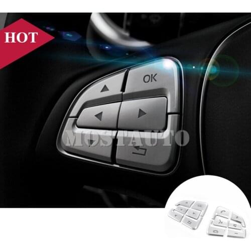 For Mercedes Benz Vito Inner Steering Wheel Button Trim Cover 2014-2018 12pcs Car Accessories Interior