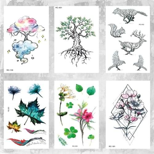 10 X 6 cm Forest tree small fresh waterproof temporary tattoo sticker