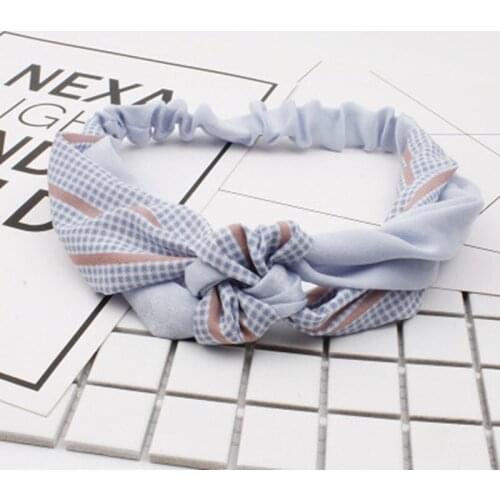 Fashion Fabric Top Cross Knotted Bow Headband Chiffon Floral Hair Band Korea Headdress ladies Hoop For Women Hair Accessories