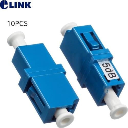 10PCS LC UPC optical attenuator female to female FF fixed adapter type ftth fibra optica connector 2 3 5 7 10 15db Singlemode