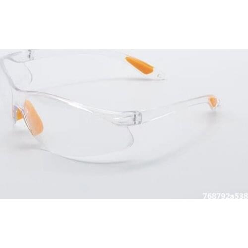 Kurtzy 10 pack safety glasses transparent with gray tinted lenses and rubber inserts on nose and ears