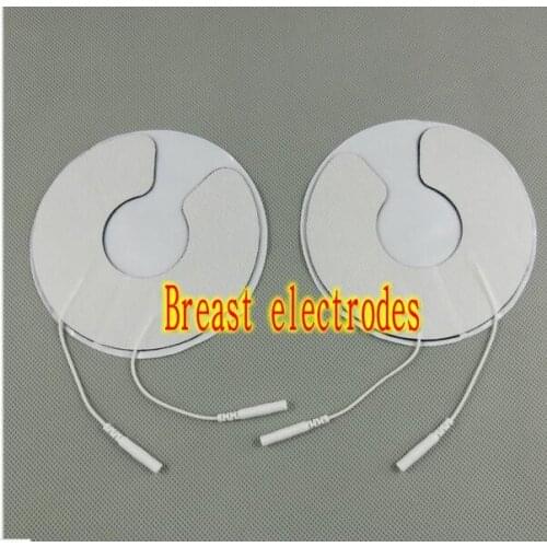 100Pcs /pack DHL- large Breast electrode pads Chest adhesive patches Breast physiotherapy Jack 2.0mm 16cm