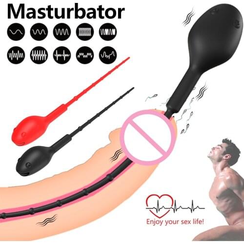 12 Speeds Penis Urethral Plug Vibrator For Men Urethra Dilators Sound Prostate Massager Butt Plug Male Masturbator Erotic Toys