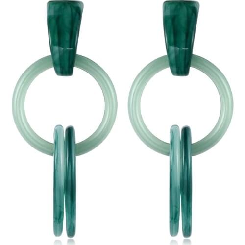 2021 Fashion Charm Jewelry Vintage Round Multi-Color Resin Earrings for Women Beautiful Bride Wedding Earrings