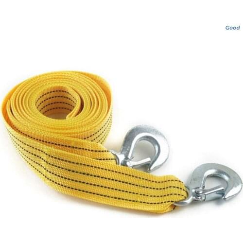 3 Tons Car Auto Tow Cable Towing Strap Rope With Hooks Emergency Heavy Duty