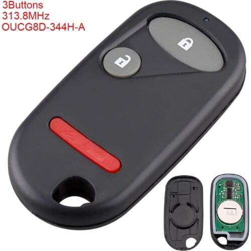 313.8MHz 3 Buttons Remote Control Car Key with battery Keyless Uncut Flip Remote Key Fob OUCG8D-344H-A Fit for Honda