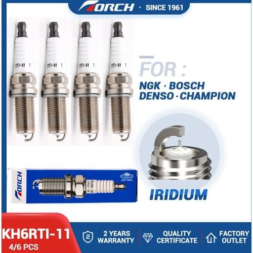 1/6Pcs Automobile Ignition Torch Spark Plug KH6RTI-11 Replace for NGK ILFR6A Autolite XP5325 Champion OE190T10 Denso SK20HR11