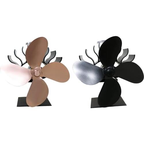4-blade Fireplace Fan Quiet Safe Heat Powered Stove Wood Burner Fan Eco Friendly Quiet Fan Home Efficient Heat Distribution