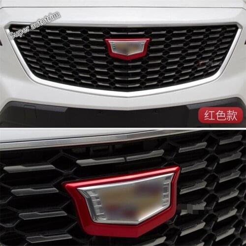 Accessories Exterior Front Middle Grille LOGO Decorative Frame Cover Trim ABS Fit For Cadillac XT4 2019 2020 2021 / Tricolor