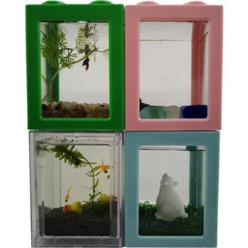 AsyPets Stacking Ecological Bucket Mini Fish Tank Algae Ball Spider Box Small Mini Reptile Row Cylinder
