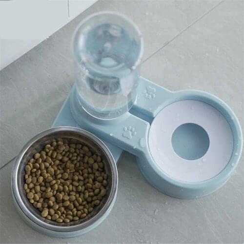 2 in 1 New Design Automatic Pet Dog Cat Food Feeder Automatic Pet Water Dispenser Water Drinking Fountain with Non Skid feet