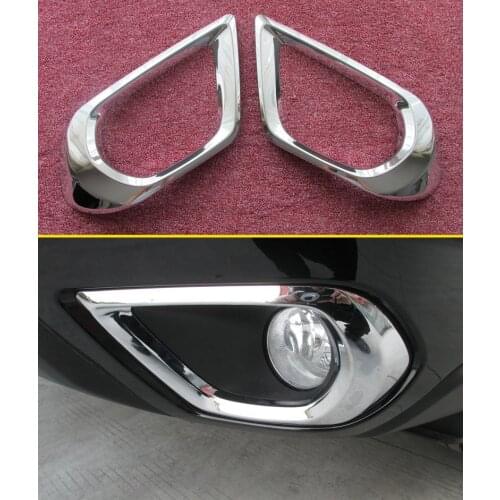 Car Accessories Fit For Subaru Forester SJ 2014 2015 2016 Chrome Front Fog Light Lamp Protect Cover Trims Exterior Molding