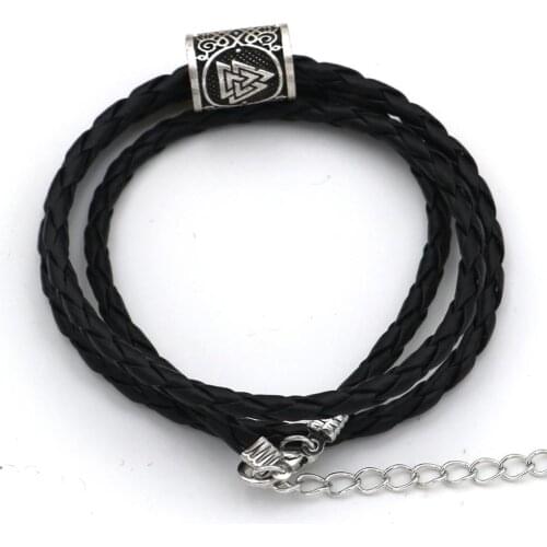 Viking Bracelet Nores Rune Valknut Vegvisir Beard Beads Accessories Bracelet Trendy Mens Charm Bracelet