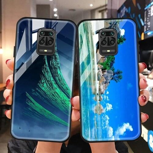 Redmi Note 9 Pro Case Redmi Note 9 Case Painted Tempered Glass Cover For Xiaomi Redmi Note 9s 9 S Pro Max 6.67 Inch Funda PocoM2