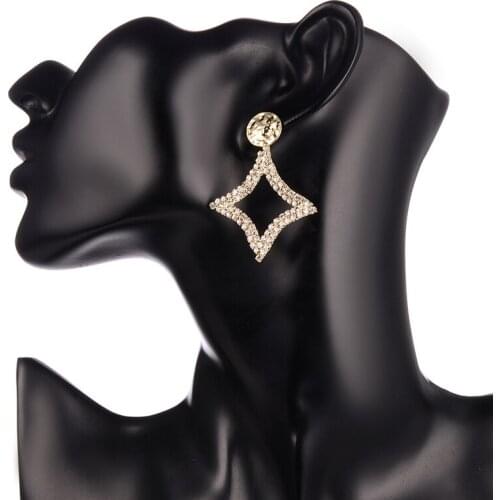 Zircon Hollow Star Drop Earrings For Women Girls New Copper Female Dangle Hanging Earring Fashion Ear Jewelry Brincos