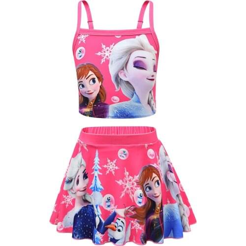 Disney girls swimwear Bikini Kids swimsuit girls bath beach Frozen Elsa Party kid birthday