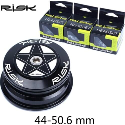 Risk 44-50.6mm Aluminum alloy Bicycle Headset Double Bearings Mountain Bike For 1.5/1.25 inch Taper Pipe Fork/28.6 Straight Fork