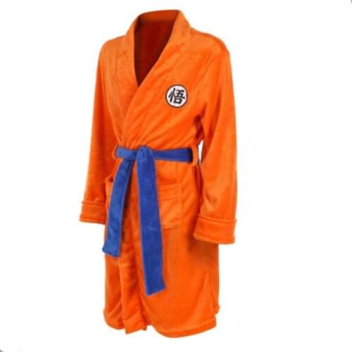 Adult Children Bathrobe Anime Cosplay Costume Goku Kakarotto Bath Robe Sleepwear Pattern Plush Robe For Women Men Kids Boy
