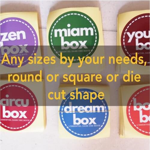 Custom Design 2cm 30mm 4cm 50mm 6cm 10cm Round Or Square Gloss Laminated Full Color Paper Adhesive Sticker Label Printing