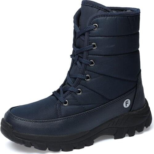 Winter Men Boots Waterproof Warm Fur Snow Boots Men Outdoor Winter Work Casual Shoes Military Combat Ankle Boots Hiking