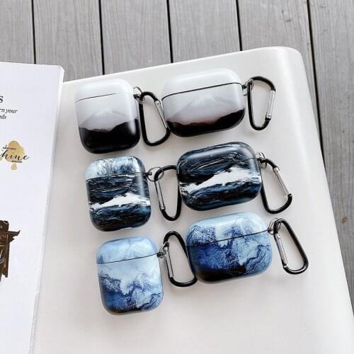 Waves Mount Fuji soft Airpods cases for iPhone Airpods Pro 1 2 Pro cover Bluetooth Wireless Earphone Charging Box case