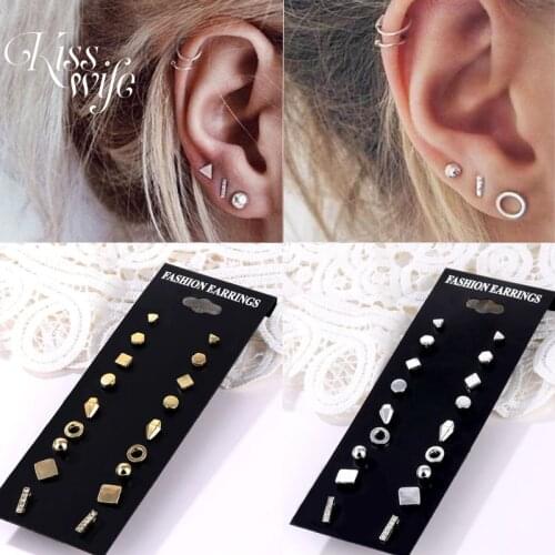 Mixed Small Earrings Set Simple Geometric Stud Earrings for Women Girls Tiny Ear Studs Pendientes Small Earrings Fashion Jewelle