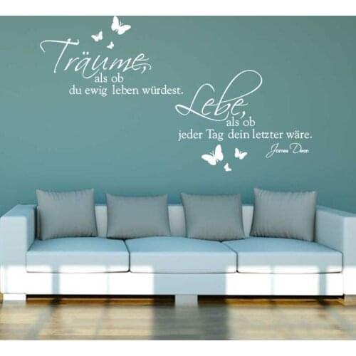 Stickers Traume Und Lebe Vinyl Wall Dcals German Wall Art Decor Living Room Home Decor Poster House Decoration 46 cm x 80 cm