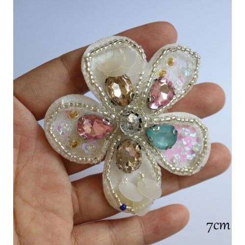 Sewing Flower beaded Patches for clothing Embroidery Sequin sew on patches for bags decorative parches applique