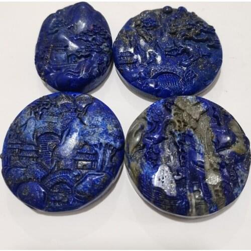 Natural Crystal Lapis Lazis Handcarved Exquisite Pendant Brand Restored Chakra Mineral Quartz Mens And Womens Pendants