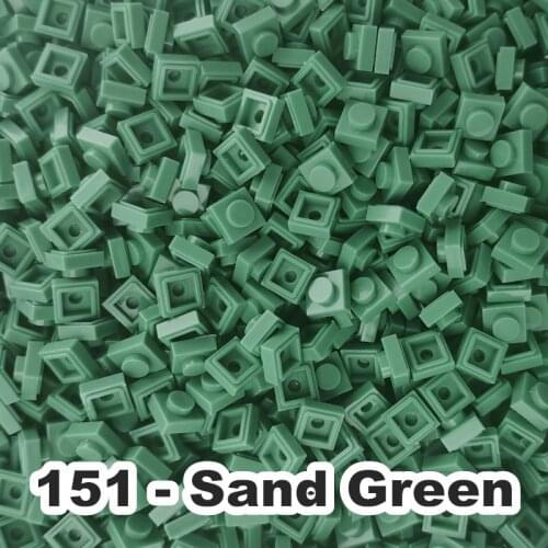 No.151 Sand Green Educational Construction Toy Plastic Small Building Brick Accessories 1X1 Plate Blocks Pixel Art For Adults
