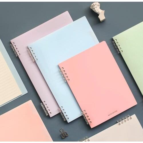 2021 New Colorful Removable Loose-leaf Book Simple Creative Horizontal Line A5/B5 Student Notebook Notepad Office Accessories
