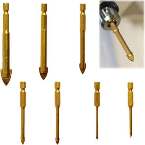 OOTDTY Ceramic Tile Glass Drill Bits 1/4" Hex Shank Kit for Chucks Bit Holder