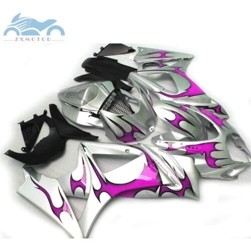 Custom ABS Fairing kits for Suzuki GSXR 1000 GSXR1000 2007 2008 K7 K8 motorcycle fairings kit 07 08 purple silver AT12