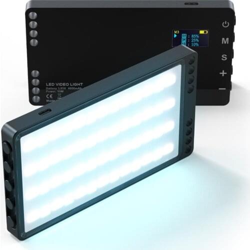 Rechargable RGB Video Light Portable Colorful Background LED Panel with DSLR Camera Mount for Photographic Photo Studio Stream